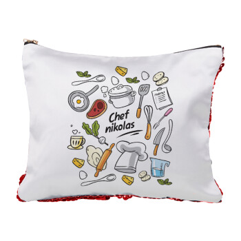 Chef με όνομα, Red sequin cosmetic bag