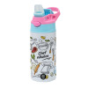 Children's hot water bottle, stainless steel, with safety straw, Pink/BlueCiel (360ml) BPA FREE