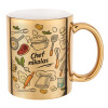 Mug ceramic, gold mirror, 330ml