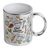 Mug ceramic, silver mirror, 330ml