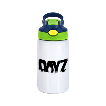 DayZ, Children's hot water bottle, stainless steel, with safety straw, green, blue (350ml)