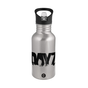 DayZ, Water bottle Silver with straw, stainless steel 500ml
