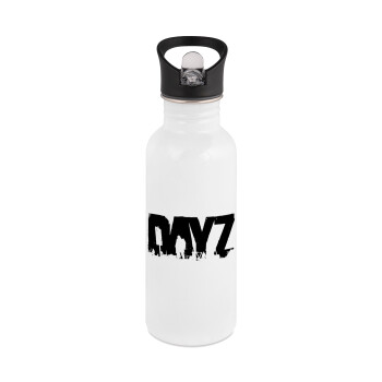 DayZ, White water bottle with straw, stainless steel 600ml