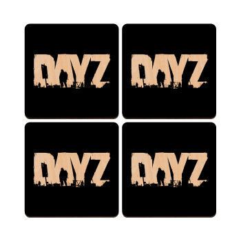 DayZ, ΣΕΤ x4 Σουβέρ ξύλινα τετράγωνα plywood (9cm)