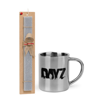 DayZ, Πασχαλινό Σετ, μεταλλική κούπα θερμό (300ml) & πασχαλινή λαμπάδα αρωματική πλακέ (30cm) (ΓΚΡΙ)