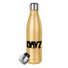 Glitter gold stainless steel thermos bottle, double-walled, 500ml