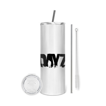 DayZ, Eco friendly stainless steel tumbler 600ml, with metal straw & cleaning brush