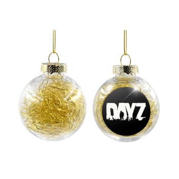 DayZ, Transparent Christmas tree ball ornament with gold filling 8cm