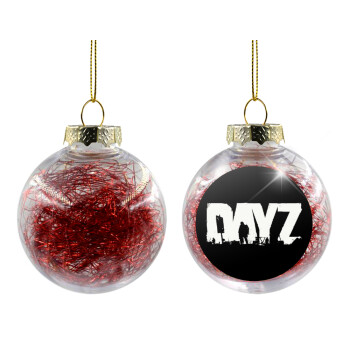 DayZ, Transparent Christmas tree ball ornament with red filling 8cm