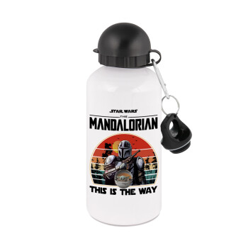 Mandalorian, Metal water bottle, White, aluminum 500ml