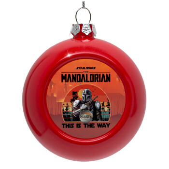 Mandalorian, Red Christmas tree ornament bauble 8cm