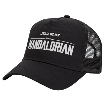 Mandalorian, Trucker Hat with Mesh, Black, (COTTON, KIDS, UNISEX, ONE SIZE)