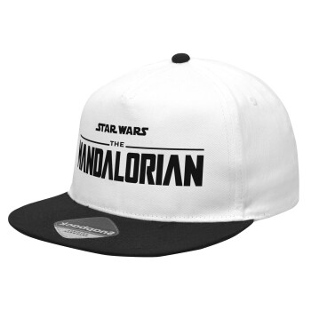 Mandalorian, Καπέλο Ενηλίκων Flat Snapback Λευκό/Μαύρο, (100% ΒΑΜΒΑΚΕΡΟ Twill, ΕΝΗΛΙΚΩΝ, UNISEX, ONE SIZE)