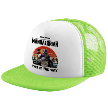 Mandalorian, Καπέλο Ενηλίκων Soft Trucker με Δίχτυ ΠΡΑΣΙΝΟ/ΛΕΥΚΟ (POLYESTER, ΕΝΗΛΙΚΩΝ, ONE SIZE)