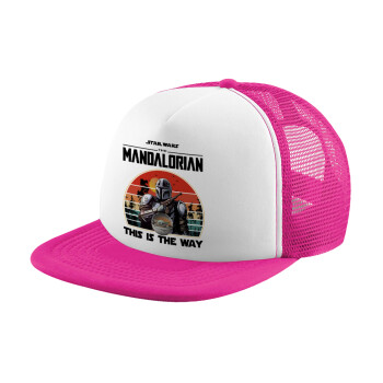 Mandalorian, Καπέλο Ενηλίκων Soft Trucker με Δίχτυ Pink/White (POLYESTER, ΕΝΗΛΙΚΩΝ, UNISEX, ONE SIZE)