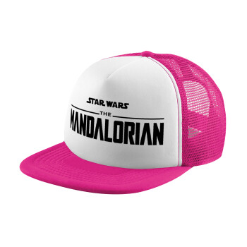 Mandalorian, Child's Soft Trucker Hat with Pink/White Mesh (POLYESTER, CHILD, ONE SIZE)