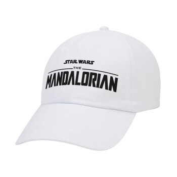 Mandalorian, Adult Baseball Cap White 5-panel (POLYESTER, ADULT, UNISEX, ONE SIZE)