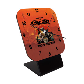 Mandalorian, Quartz Table clock in natural wood (10cm)