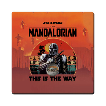 Mandalorian, Τετράγωνο μαγνητάκι ξύλινο 6x6cm