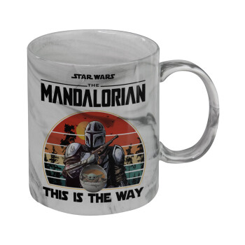 Mandalorian, Mug ceramic marble style, 330ml