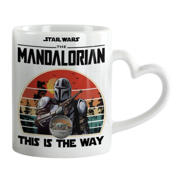 Mandalorian, Κούπα καρδιά χερούλι λευκή, κεραμική, 330ml