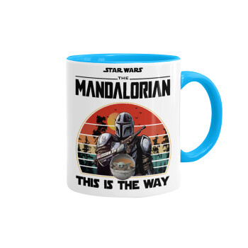 Mandalorian, Κούπα χρωματιστή γαλάζια, κεραμική, 330ml