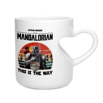 Mandalorian, Κούπα καρδιά λευκή, κεραμική, 330ml