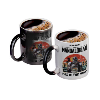 Mandalorian, Color changing magic Mug, ceramic, 330ml when adding hot liquid inside, the black colour desappears (1 pcs)