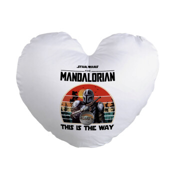 Mandalorian, Μαξιλάρι καναπέ καρδιά 40x40cm περιέχεται το  γέμισμα
