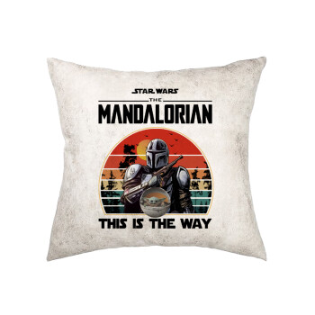 Mandalorian, Μαξιλάρι καναπέ Δερματίνη Γκρι 40x40cm με γέμισμα