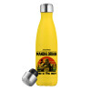 Yellow Stainless Steel Metallic Thermos, double-walled, 500ml