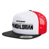 Adult Foam Flat Snapback with Mesh Black-White-Red (POLYESTER, ADULT, UNISEX, ONE SIZE)