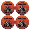 SET of 4 round wooden coasters (9cm)