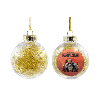 Mandalorian, Transparent Christmas tree ball ornament with gold filling 8cm