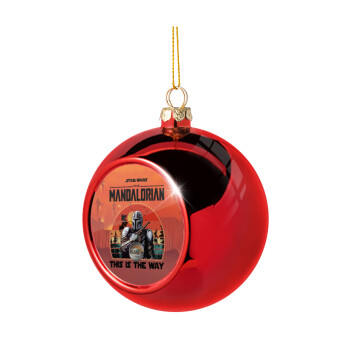 Mandalorian, Χριστουγεννιάτικη μπάλα δένδρου Κόκκινη 8cm