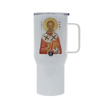 Saint Nicholas orthodox , Mega Stainless steel Tumbler with lid, double wall 750L