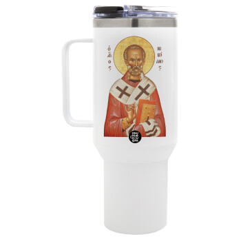 Saint Nicholas orthodox , Mega Stainless steel Tumbler with lid, double wall 1,2L