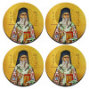 SET of 4 round wooden coasters (9cm)