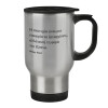 Stainless steel travel mug with lid, double wall 450ml