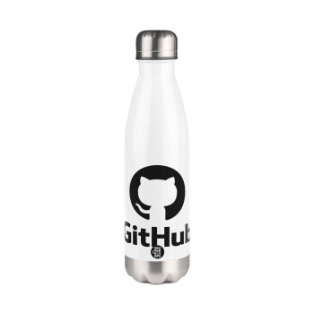 GitHub, Metal mug thermos White (Stainless steel), double wall, 500ml