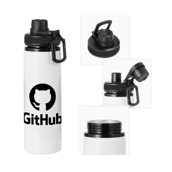 GitHub, Metal water bottle with safety cap, aluminum 850ml