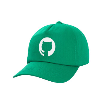 GitHub, Καπέλο παιδικό Baseball, 100% Βαμβακερό Twill, Πράσινο (ΒΑΜΒΑΚΕΡΟ, ΠΑΙΔΙΚΟ, UNISEX, ONE SIZE)