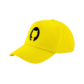 GitHub, Child's Baseball Cap, 100% Cotton Twill, Yellow (COTTON, CHILD, UNISEX, ONE SIZE)