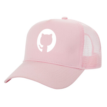 GitHub, Structured Trucker Children's Hat, with Mesh, PINK (100% COTTON, CHILDREN'S, UNISEX, ONE SIZE)