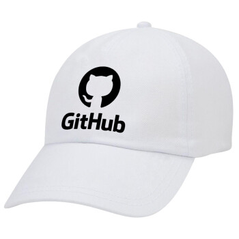 GitHub, Καπέλο Ενηλίκων Baseball Λευκό 5-φύλλο (POLYESTER, ΕΝΗΛΙΚΩΝ, UNISEX, ONE SIZE)