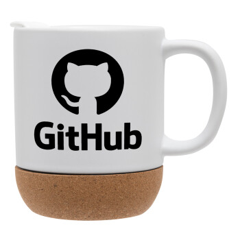 GitHub, Κούπα, κεραμική με βάση φελού και καπάκι (ΜΑΤ), 330ml (1 τεμάχιο)