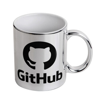 GitHub, Mug ceramic, silver mirror, 330ml