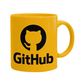 GitHub, Κούπα, κεραμική κίτρινη, 330ml