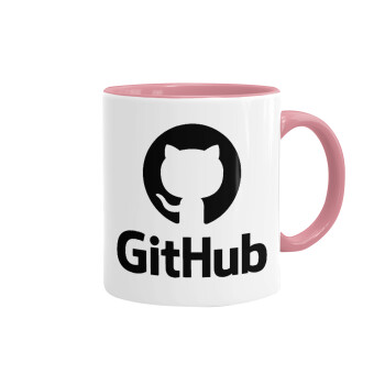 GitHub, Κούπα χρωματιστή ροζ, κεραμική, 330ml