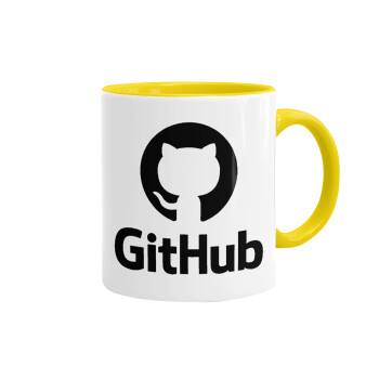 GitHub, Κούπα χρωματιστή κίτρινη, κεραμική, 330ml